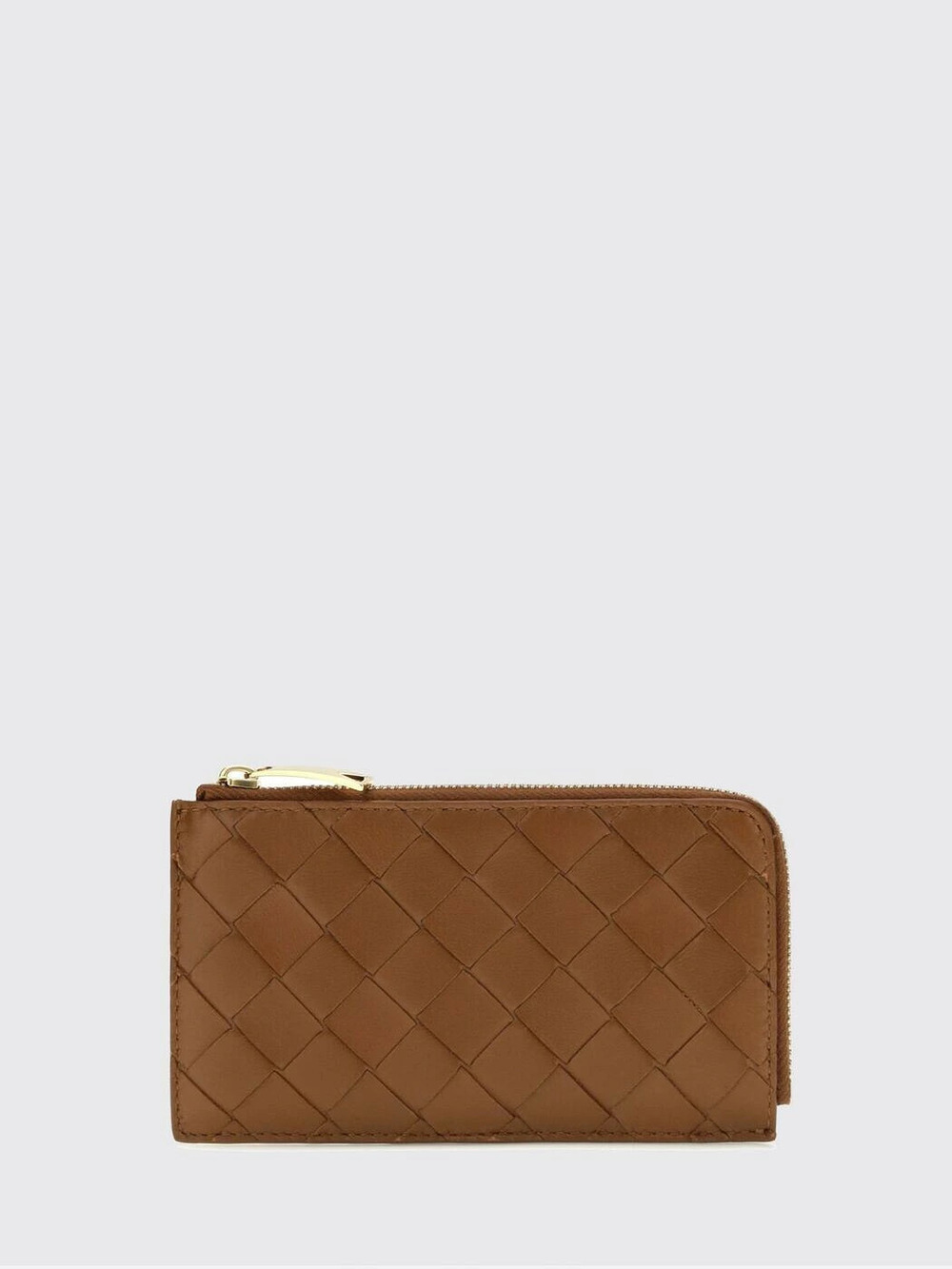 Bottega Veneta Intrecciato Leather Card Holder Brown